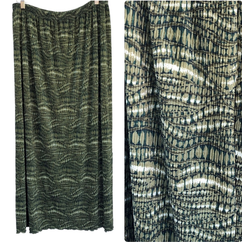 Green broomstick maxi skirt 24